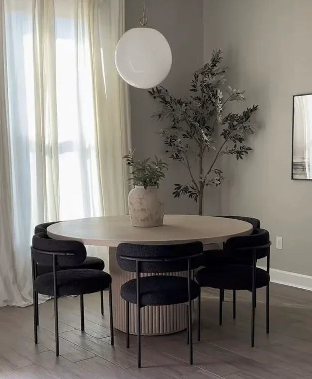 rounded dining table
