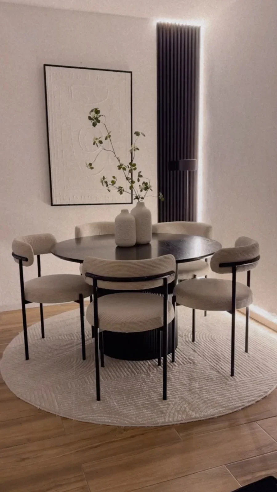 rounded dining table